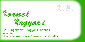 kornel magyari business card