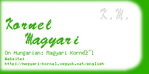 kornel magyari business card